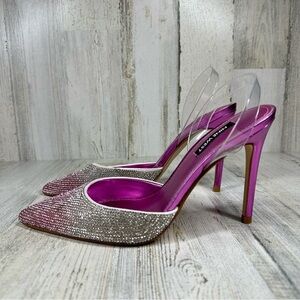 Nine West Fabry 5 Magenta Pink Pointed Closed Toe Stiletto Heeled Sandal #27